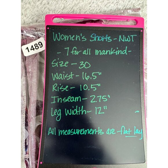 Metallic Purple Denim Shorts Womens Size 30 NWT 7 For All Mankind Cotton/Spandex - Picture 13 of 14